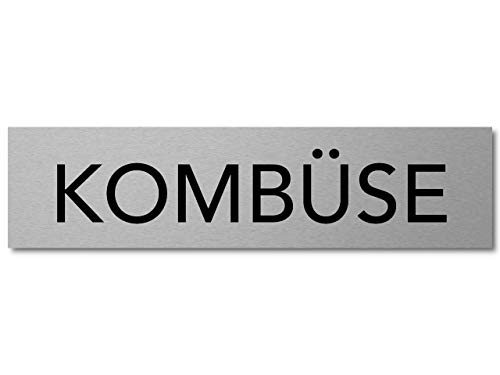 Interluxe Türschild Kombüse aus Aluminium, selbstklebend und wiederablösbar, 200x50x3mm modernes Schild für Küche, Pantry im Schiff, Yacht oder Boot von Interluxe