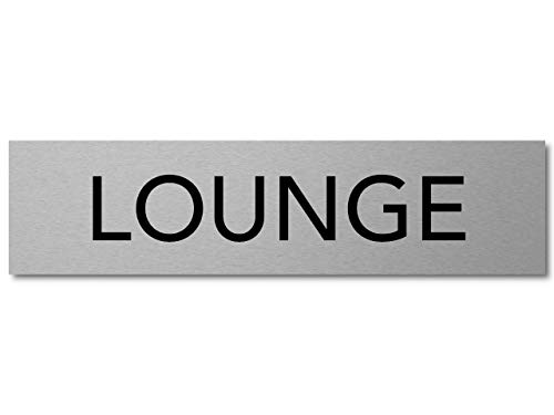 Interluxe Türschild Lounge Schild aus Aluminium, selbstklebend, 200x50x3mm modernes Schild für Haus, Wohnung, Appartement, Hotel, Ferienwohnung, Ferienhaus von Interluxe
