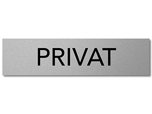 Interluxe Türschild Privat 200x50x3mm, Schild aus Aluminium, selbstklebend und wiederablösbar modernes Schild für die Firma, Praxis, Werkstatt, Geschäft, Gaststätte oder Ferienhaus von Interluxe