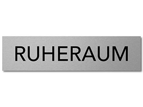 Interluxe Türschild Ruheraum 200x50x3mm, Schild selbstklebend und wiederablösbar aus Aluminium für Praxis, Krankenhaus, Wellness, Spa von Interluxe