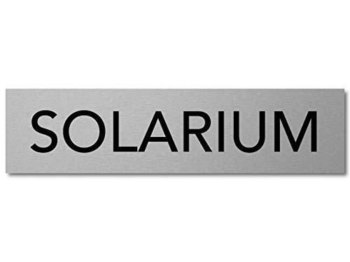 Interluxe Türschild Solarium 200x50x3mm, Schild aus Aluminium, selbstklebend und wiederablösbar, modernes Schild für Fitnesstudio, Hotel, Wellness, Schwimmbad von Interluxe