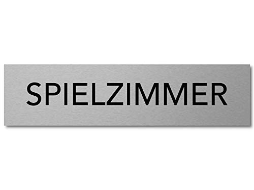 Interluxe Türschild Spielzimmer 200x50x3mm, Schild aus Aluminium, selbstklebend und wiederablösbar, modernes Design für Kinderzimmer, Gaming von Interluxe