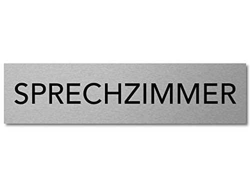 Interluxe Türschild Sprechzimmer 200x50x3mm, Schild selbstklebend aus Aluminium, modernes Design für Praxis, Kanzlei, Büro von Interluxe