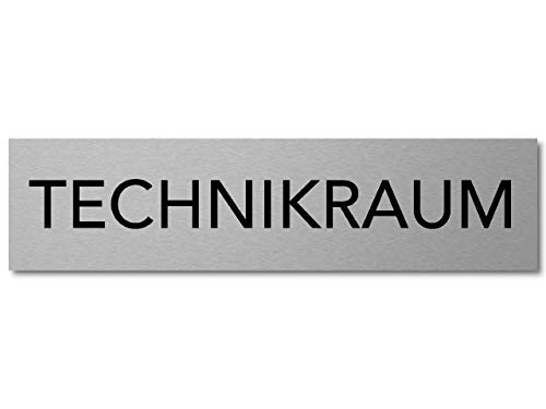 Interluxe Türschild Technikraum Schild aus Aluminium, 200x50x3mm, selbstklebend und wiederablösbar, für Serviceraum und Technikraum von Interluxe