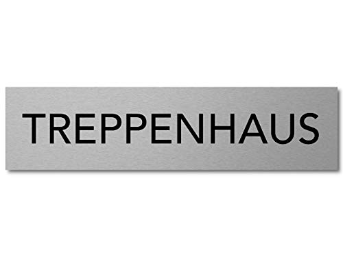 Interluxe Türschild Treppenhaus Schild aus Aluminium, 200x50x3mm, modernes Leitsystem für Wohnhäuser, Firmen, Behörden, robust und wetterfest von Interluxe