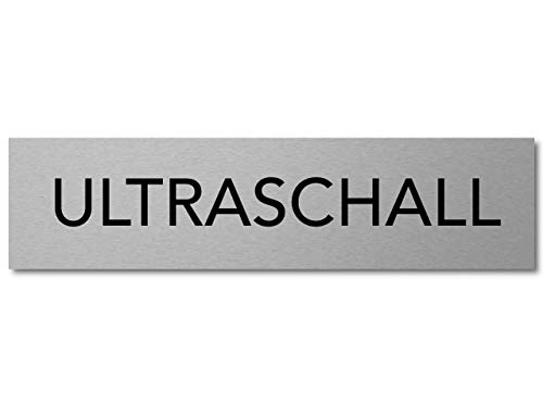Interluxe Türschild Ultraschall 200x50x3mm, Schild selbstklebend und wiederablösbar aus Aluminium, modernes Design für Praxis, Krankenhaus von Interluxe