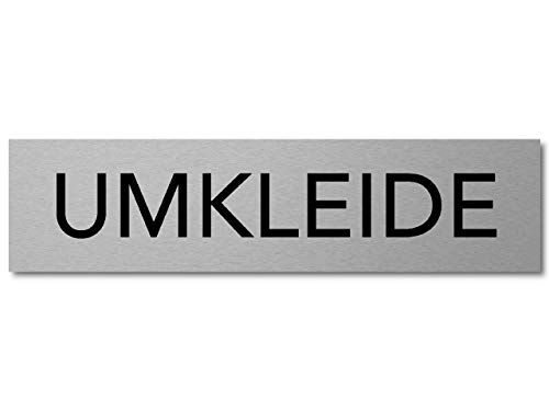 Interluxe Türschild Umkleide Schild aus Aluminium, 200x50x3mm, selbstklebend und wiederablösbar, dauerhafte oder temporäre Kennzeichnung von Umkleideraum im Geschäft, Messe, Sportbereich von Interluxe