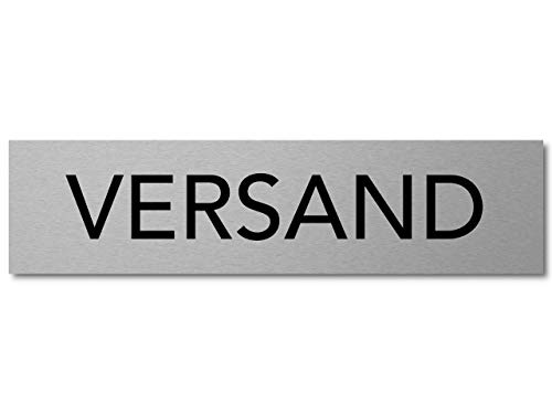 Interluxe Türschild Versand Schild aus Aluminium, 200x50x3mm, modern und robust für Unternehmen, Geschäfte, Logistik von Interluxe