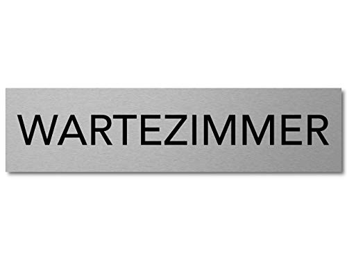 Interluxe Türschild Wartezimmer 200x50x3mm, Schild aus Aluminium, selbstklebendes Hinweisschild modern von Interluxe