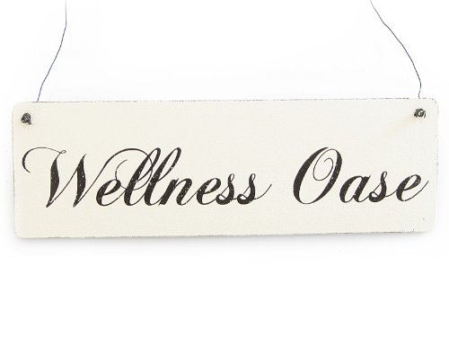 Interluxe Vintage Deko Schild Türschild WELLNESSOASE Shabby Nostalgie Landhaus Holz weiß Interluxe Vintage Deko Schild Türschild WELLNESSOASE Shabby Nostalgie Landhaus Holz weiß von Interluxe