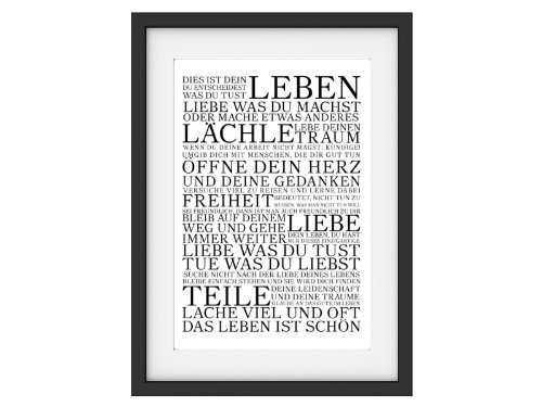 Interluxe Vintage Druck Poster Dies IST Dein Leben Motivation Print Typografie Kunstdruck DIN A4 von Interluxe