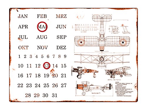 Interluxe WANDKALENDER Blechschild Kalender Flugzeug BAUPLAN Modellbau RC Werkstatt Modellflug Shabby Vintage Geschenk Dekoration Haus Wohnung Interluxe WANDKALENDER Blechschild Kalender Flugzeug BAUPLAN Modellbau RC Werkstatt Modellflug Shabby Vintage Geschenk Dekoration Haus Wohnung von Interluxe