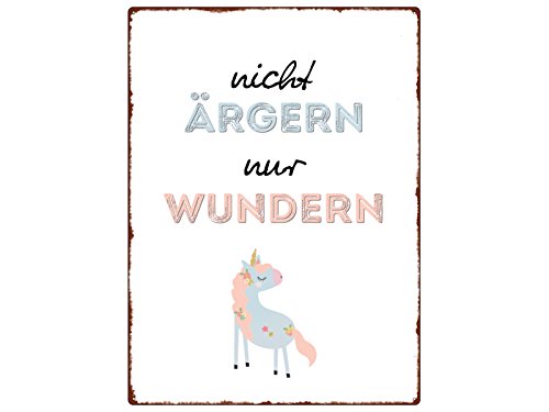 Interluxe WANDSCHILD Metallschild Nicht ÄRGERN NUR WUNDERN Unicorn Einhorn Shabby Style Interluxe WANDSCHILD Metallschild Nicht ÄRGERN NUR WUNDERN Unicorn Einhorn Shabby Style von Interluxe