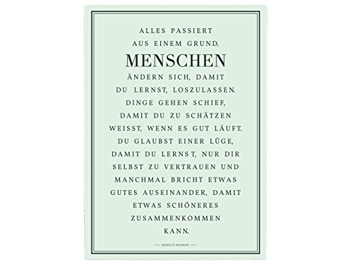 Interluxe WANDTAFEL Holzschild Alles PASSIERT AUS EINEM Grund [ 2 ] Marilyn Monroe Pastell von Interluxe