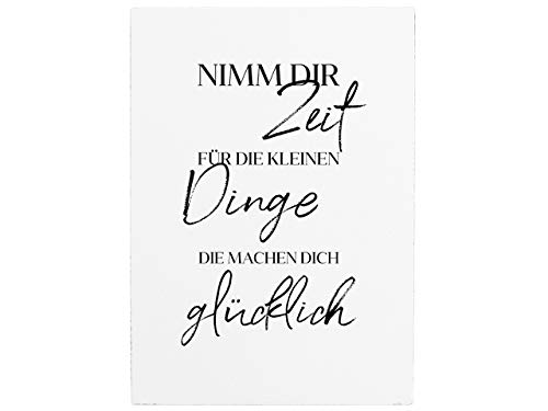WANDTAFEL Holzschild NIMM DIR ZEIT [ FÜR DIE KLEINEN DINGE ] Spruch Shabby von Interluxe