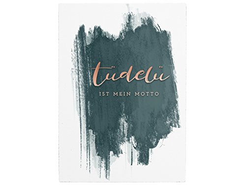 Interluxe WANDTAFEL Holzschild TÜDELÜ IST Mein Motto Abstrakt Petrol Kupfer Witzig Shabby Interluxe WANDTAFEL Holzschild TÜDELÜ IST Mein Motto Abstrakt Petrol Kupfer Witzig Shabby von Interluxe