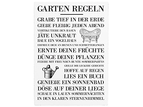 Interluxe WANDTAFEL Schild Garten Regeln Vintage Dekoration Schild Garten Hobby Gärtnerei von Interluxe