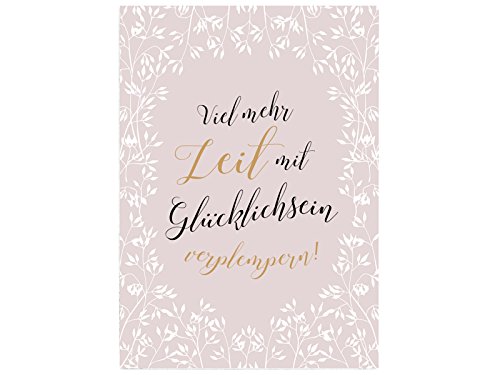 Interluxe Wandtafel Viel mehr Zeit mit glücklichsein verplempern A4 200x280mm Dicke: 10mm Schild Dekoration Wohnaccessoires Wanddeko Holzschild von Interluxe