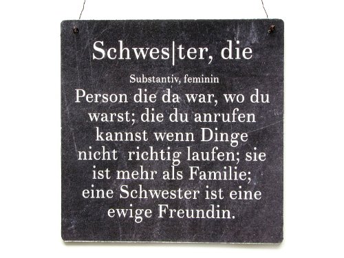 Interluxe XL Shabby Vintage Schild Dekoschild Schwester Geschwister Holzschild Geschenk Weihnachten Geburtstag Familie von Interluxe