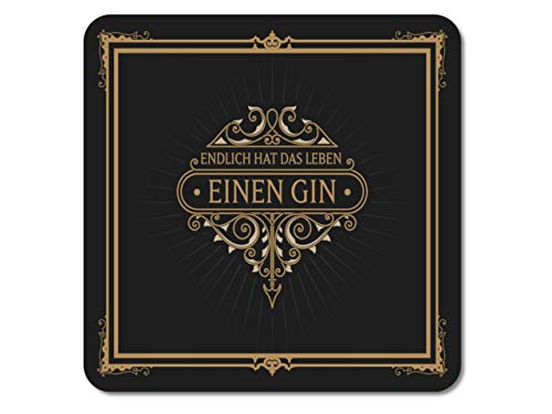 INTERLUXE leuchtender LED Untersetzer - Endlich hat das Leben einen Gin -Tischdeko Bardeko für Gin-Tonic als Gastgeschenk, Geburtstagsgeschenk von Interluxe