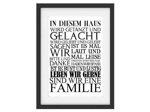 Interluxe moderner Druck Kunstdruck IN DIESEM Haus Fine Art Print Bild Motivation DIN A3 von Interluxe