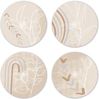 Leuchtende Untersetzer Rund 4Er Set Natural Boho Midcentury Design Coaster Lightning Friends Tischdeko Geschenk Freunde Wine Leuchtende Untersetzer Rund 4Er Set Natural Boho Midcentury Design Coaster Lightning Friends Tischdeko Geschenk Freunde Wine von Interluxe