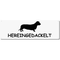 Lustiges Schild Aus Metall - Hereingedackelt Schwarz Weiß Hundeliebhaber Dackel Willkommen Lustiger Spruch Metallschild Dekoschild Lustiges Schild Aus Metall - Hereingedackelt Schwarz Weiß Hundeliebhaber Dackel Willkommen Lustiger Spruch Metallschild Dekoschild von Interluxe