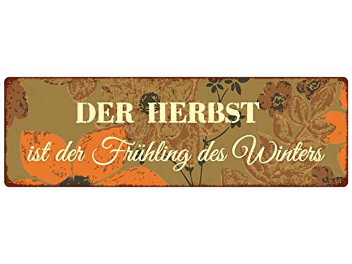 METALLSCHILD Blech Türschild DER HERBST IST DER FRÜHLING Geschenk Shabby von Interluxe