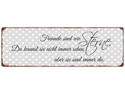 Interluxe Metallschild Blech Türschild Freunde SIND WIE * Sterne * Shabby Geschenk Geburtstag von Interluxe