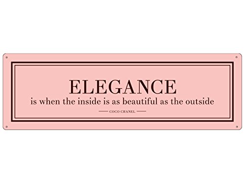 METALLSCHILD Blechschild ELEGANCE Elegant Coco Chanel Rosa Geschenk Dekoschild METALLSCHILD Blechschild ELEGANCE Elegant Coco Chanel Rosa Geschenk Dekoschild von Interluxe