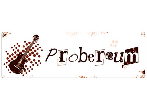 METALLSCHILD Blechschild Türschild PROBERAUM Musikprobe Musiker Hinweisschild von Interluxe