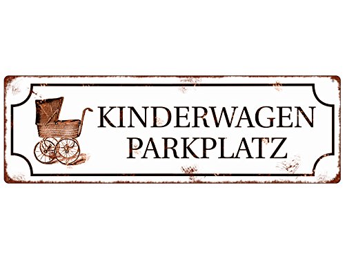 METALLSCHILD Shabby Vintage Blechschild KINDERWAGENPARKPLATZ Geschenk Dekoration Shabby Vintage von Interluxe