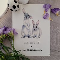 Metallschild A4 - Ein Lieber Gruß Vom Osterhasen Frohe Ostern Hase Frühling Schild Interluxe Dekoration von Interluxe