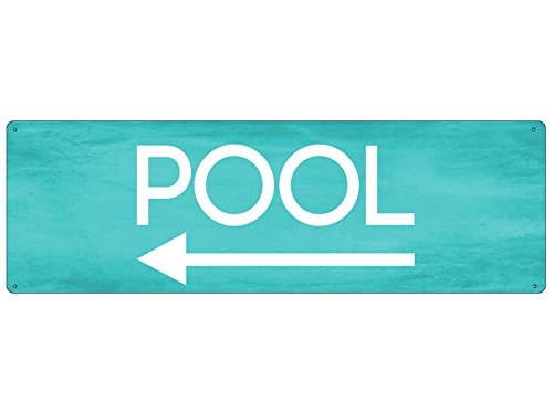 Schild Made in Germany METALLSCHILD Blechschild Türschild Pool Links Deko Wellness Wegweiser Urlaub von Interluxe