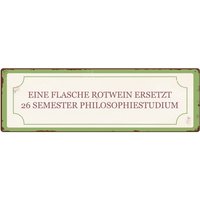 Schild Metallschild Eine Flasche Rotwein Erstetzt 26 Semester Student Freunde Witzige Geschenkidee Party Humorvoll Mädelsabend Männerabend von Interluxe