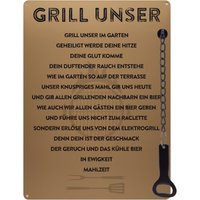 Schild Mit Flaschenöffner 300x220mm - Grill Unser Gebet Eigenes Design Witzig Gold Optik Grillecke Grillparty Männergeschenk Schild Mit Flaschenöffner 300x220mm - Grill Unser Gebet Eigenes Design Witzig Gold Optik Grillecke Grillparty Männergeschenk von Interluxe