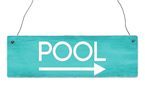 Interluxe Shabby Vintage Schild Türschild Pool RECHTS Türschild Deko Wellness Wegweiser von Interluxe