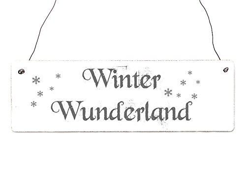 Shabby Vintage Schild Türschild WINTER WUNDERLAND Holzschild Weihnachten Deko von Interluxe