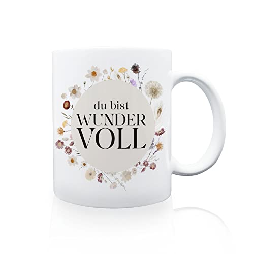 Tasse Kaffeebecher - Du bist wundervoll - Geschenk für Familie und Freunde Freundin Schwester von Interluxe