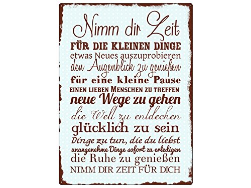 WANDSCHILD METALLSCHILD Blechschild NIMM DIR ZEIT TÜRKIS Deko Lebensweisheit WANDSCHILD METALLSCHILD Blechschild NIMM DIR ZEIT TÜRKIS Deko Lebensweisheit von Interluxe
