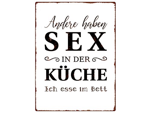 Interluxe WANDSCHILD Metallschild ANDERE HABEN Sex IN DER KÜCHE ICH Esse IM Bett Spruch von Interluxe