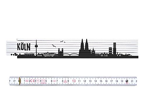 INTERLUXE Zollstock Maßstab Metermaß Köln Geschenk für Handwerker Heimwerker Kollege Freund Freundin Familie Bauherr Umzug Einzug von Interluxe
