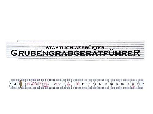 ZOLLSTOCK Metermaß GRUBENGRABGERÄTFÜHRER Bagger Baggerfahrer Werkstatt Geschenk von Interluxe