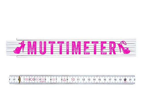 INTERLUXE Zollstock Metermaß MUTTIMETER Meterstab Frauen Handwerkerin Heimwerkerin Pink Geschenk Mitbringsel für Mama Mutter von Interluxe