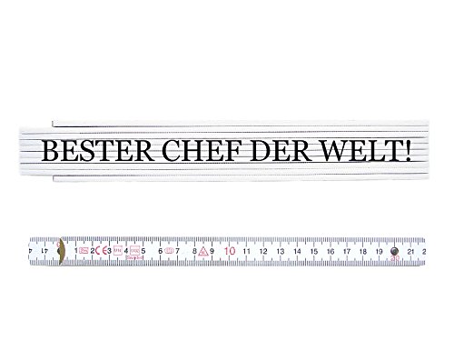 ZOLLSTOCK Metermaß Spruch BESTER CHEF DER WELT Meterstab Geschenk von Interluxe