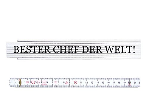 ZOLLSTOCK Metermaß Spruch BESTER CHEF DER WELT Meterstab Geschenk ZOLLSTOCK Metermaß Spruch BESTER CHEF DER WELT Meterstab Geschenk von Interluxe