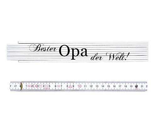 ZOLLSTOCK Spruch BESTER OPA DER WELT Maßstab Meterstab Metermaß Holz von Interluxe