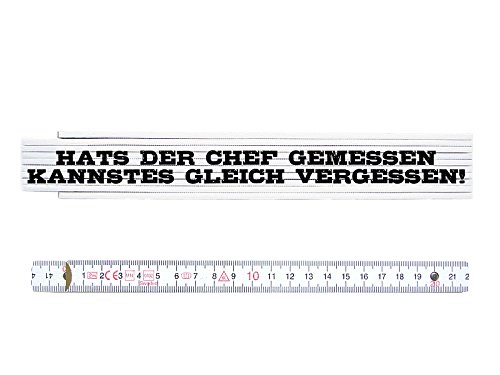 Interluxe Zollstock Spruch Hats der Chef gemessen Spruch Arbeit Baustelle Boss Lustig von Interluxe