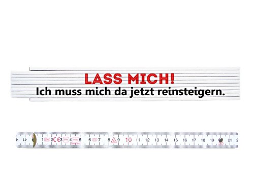 ZOLLSTOCK Spruch LASS MICH Lustig Geschenk Meterstab Metermaß Hobby Handwerker von Interluxe