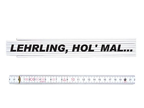 ZOLLSTOCK Spruch LEHRLING, HOL' MAL Spruch Azubi Geschenk Lustig Shabby Maßstab von Interluxe